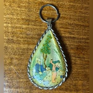 Hand-Painted Teardrop Pendant Pendant